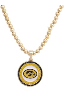 Iowa Hawkeyes Pave Disc Necklace