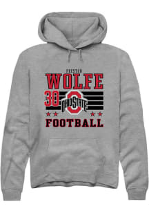 Preston Wolfe Ohio State Buckeyes Mens Grey Football NIL Striped Player Hood