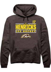 Ty Henricks Western Michigan Broncos Mens Brown NIL Stacked Box Player Hood