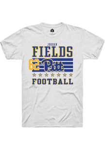 Jordan Fields Pitt Panthers White Football NIL Striped Short Sleeve Player T Shirt