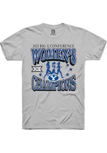 Summit Sportswear BYU Cougars Ash 2025 Big 12 Womens Cross Country Champions No. 1 Short Sleeve T..