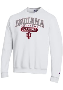 Champion Indiana Hoosiers Mens White Pill Box Grandma Powerblend Long Sleeve Crew Sweatshirt