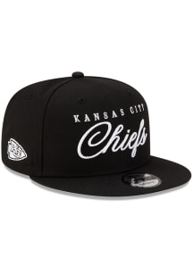 New Era Kansas City Chiefs Black Scripted 9FIFTY Mens Snapback Hat