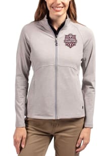 Cutter and Buck Indiana Hoosiers Womens Grey 2025 CFP National Champions Adapt Eco Knit Light Weig..