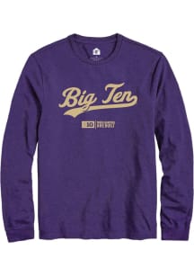 Rally Big Ten Purple Script Long Sleeve T Shirt