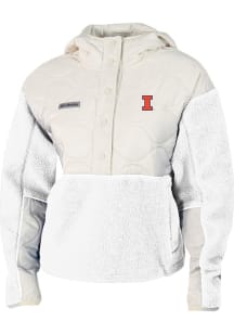 Columbia Illinois Fighting Illini Womens White Cloud Point Fleece Light Weight Jacket