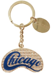Chicago bean shaped Keychain - Blue