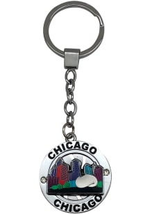 Chicago city skyline Keychain - Blue