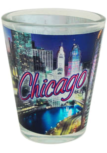 Chicago foil evening sky Shot Glass