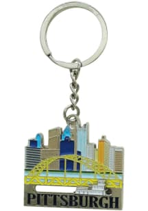 Pittsburgh Skyline Sliding Keychain - Yellow