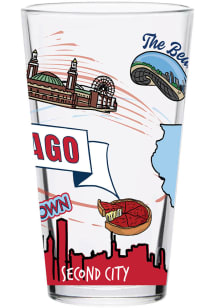 Chicago 16oz Pint Glass - Red