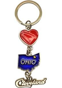 Cleveland Dangle Heart Keychain - Red
