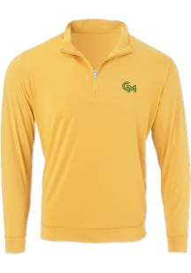 George Mason University Mens Gold ECOTEC Long Sleeve Qtr Zip Pullover