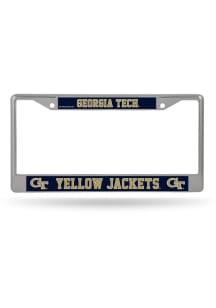 GA Tech Yellow Jackets Decal Chrome License Plate Frame - Silver