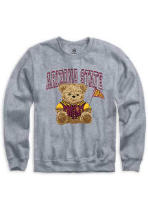 Summit Sportswear Arizona State Sun Devils Womens Grey Bear Necessities Crew Sweatshirt