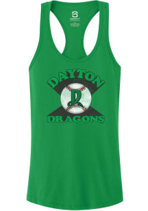 Summit Sportswear Dayton Dragons Womens Kelly Green Soft Arch Tank Top