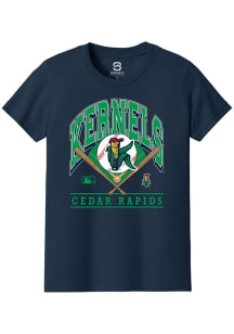 Summit Sportswear Cedar Rapids Kernels Youth Navy Blue Homefield Short Sleeve T-Shirt