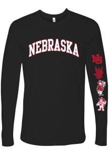 Summit Sportswear Nebraska Cornhuskers Black Multi Logo Sleeve Hit Long Sleeve T Shirt