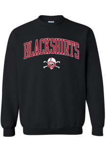 Summit Sportswear Nebraska Cornhuskers Mens Black Football Black Shirts Arch Mascot Long Sleeve Cr..