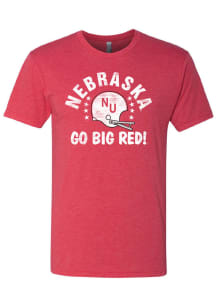 Summit Sportswear Nebraska Cornhuskers Red Go Big Red Football Helmet Short Sleeve Fashion T Shirt