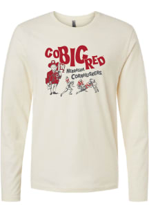 Summit Sportswear Nebraska Cornhuskers Ivory Go Big Red Football Long Sleeve T Shirt