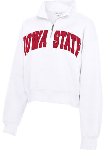 Iowa State Cyclones Womens White Sport Fleece Qtr Zip
