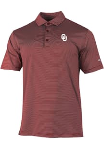 Columbia Oklahoma Sooners Mens Crimson Heat Seal Double Hit Short Sleeve Polo