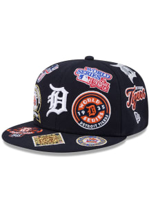 New Era Detroit Tigers Mens Navy Blue All Over 59FIFTY Fitted Hat