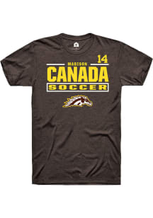 Madison Canada Western Michigan Broncos Brown NIL Stacked Box Short Sleeve Player T Shirt