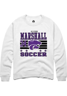 Allison Marshall K-State Wildcats Mens White NIL Striped Player Crew