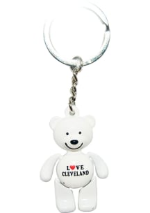 Cleveland White Bear Keychain - White