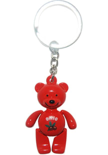 Ohio Red Bear Keychain - Red