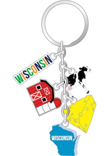 Wisconsin Wisconsin Icons Keychain - Yellow