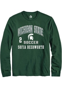 Sofia Beerworth Michigan State Spartans Green NIL Arch Logo Long Sleeve Player T Shirt
