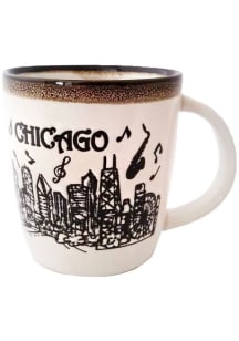 Chicago City 12oz Skyline Music Ceramic Mug - White