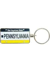 Pennsylvania State License Plate Keychain - Yellow