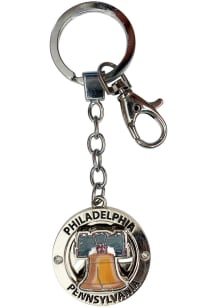 Philadelphia City Liberty Bell Spinning Keychain - Yellow