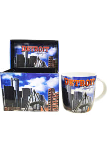 Detroit City Skyline Ceramic Mug - Blue