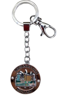 Indianapolis City Skyline Spinning Keychain - Red