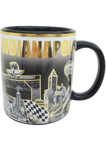 Indianapolis City Outline 11oz Ceramic Mug - Gold