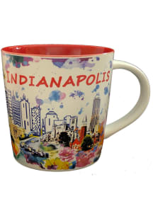 Indianapolis City Collage 16 oz Ceramic Mug - Red