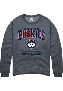 Summit Sportswear UConn Huskies Mens Grey Men's Soccer Long Sleeve Crew Sweatshirt