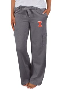 Concepts Sport Illinois Fighting Illini Womens Charcoal Trackside Cargo Loungewear Sleep Pants