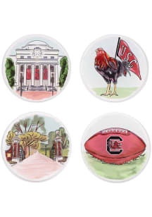 South Carolina Gamecocks 4pk Coaster - White