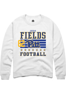 Jordan Fields Pitt Panthers Mens White Football NIL Striped Player Crew
