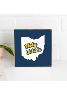 Toledo 6x6 Rustic Block Sign - Navy Blue