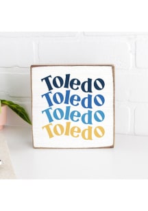 Toledo 6x6 Rustic Block Sign - White