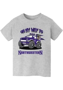 Vive La Fete Northwestern Wildcats Youth Grey On My Way Short Sleeve T-Shirt
