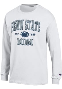 Champion Penn State Nittany Lions White EST Date Mom Jersey Long Sleeve T Shirt