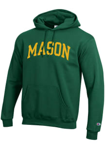 Champion George Mason University Mens Green Primary Logo Long Sleeve Hoodie